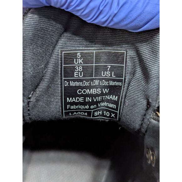 Dr Martens Combs Canvas Combat Boots Black Womens 7 Lace Up Grunge Streetwear - Picture 7 of 7